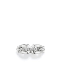 Wellesley Link Chain Ring with Diamonds