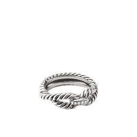 Cable Loop Ring with Diamonds