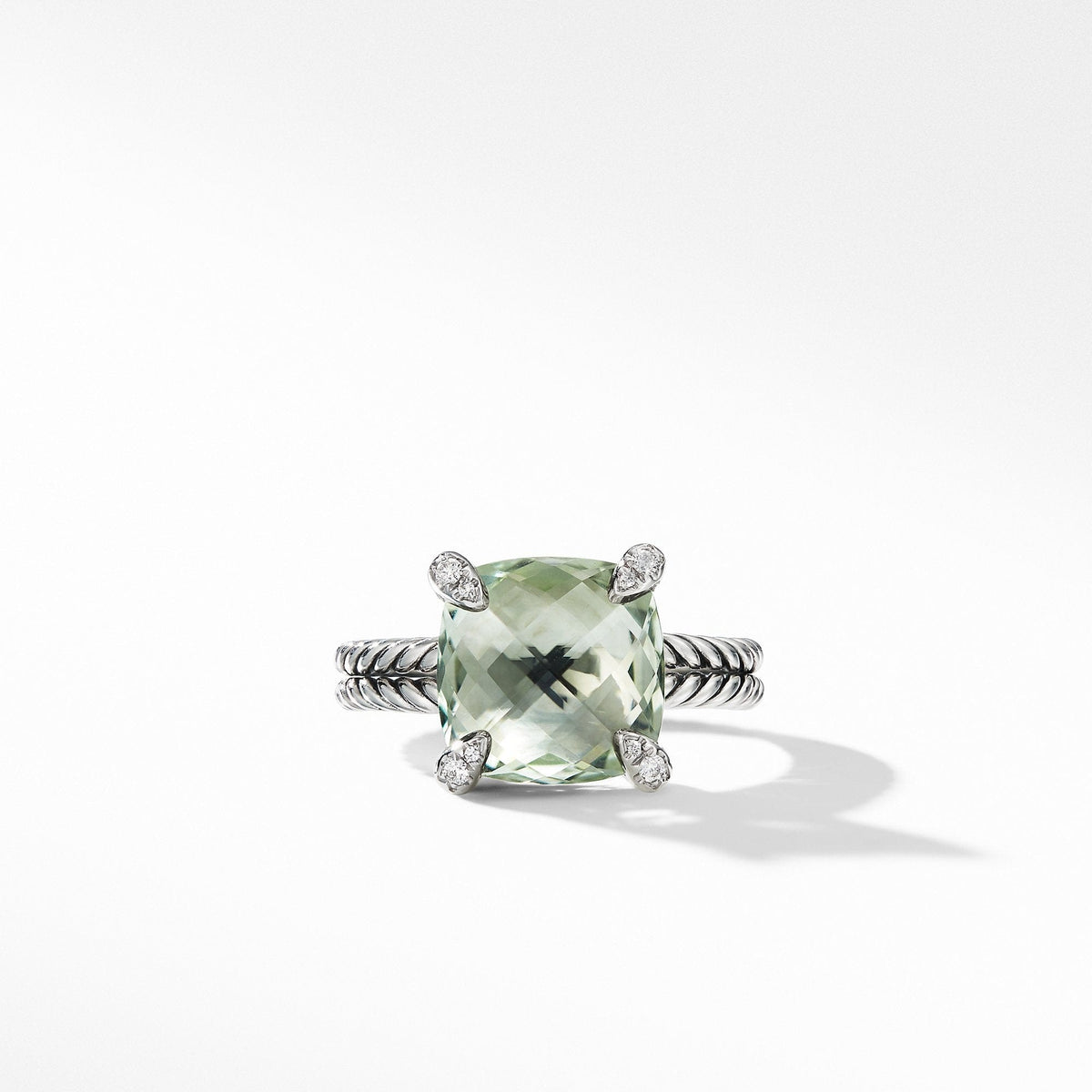 Chatelaine® Ring with Prasiolite and Diamonds