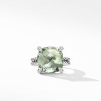 Chatelaine® Ring with Prasiolite and Diamonds