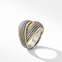 DY Origami Crossover Ring with 18K Yellow Gold