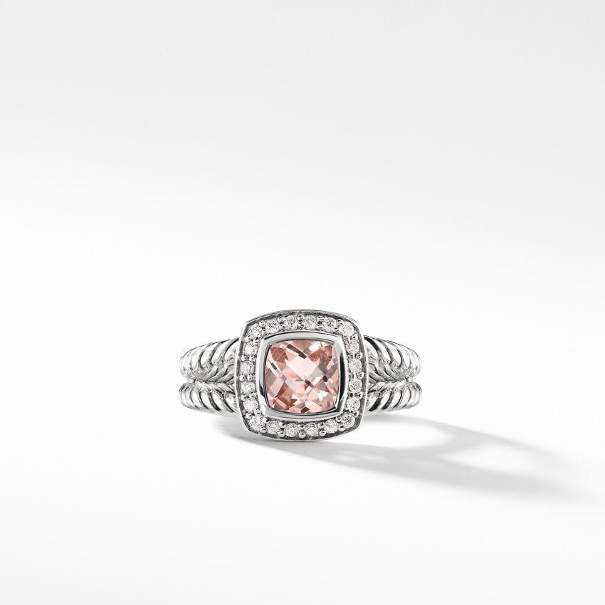 Petite Albion Ring with Morganite and Diamonds