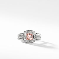 Petite Albion Ring with Morganite and Diamonds