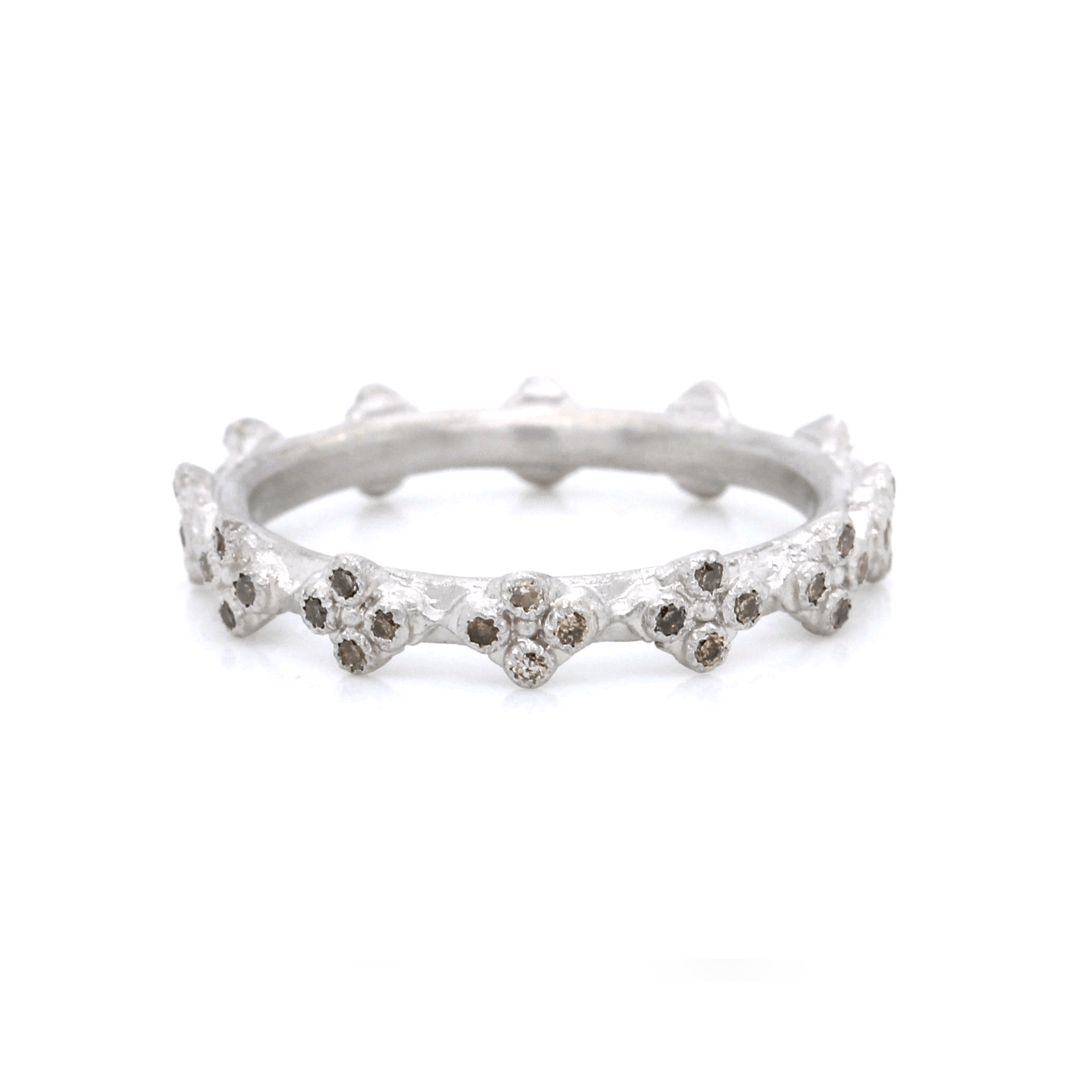 Armenta Sterling Silver Stackable Diamond Band