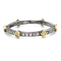 18K Yellow Gold and Sterling Silver Crivelli Diamond Ring
