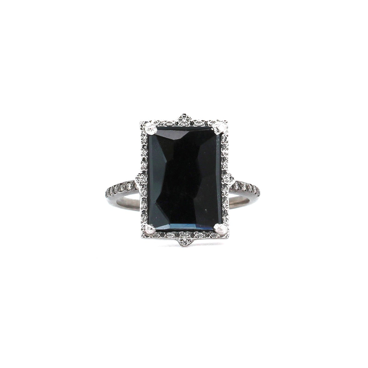 Sterling Silver Hematite and Quartz Ring