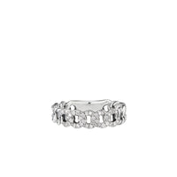Belmont Curb Link Narrow Ring with Pavé Diamonds