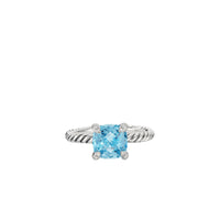 Chatelaine® Ring with Blue Topaz and Diamonds