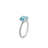 Chatelaine® Ring with Blue Topaz and Diamonds