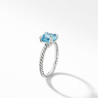 Chatelaine® Ring with Blue Topaz and Diamonds