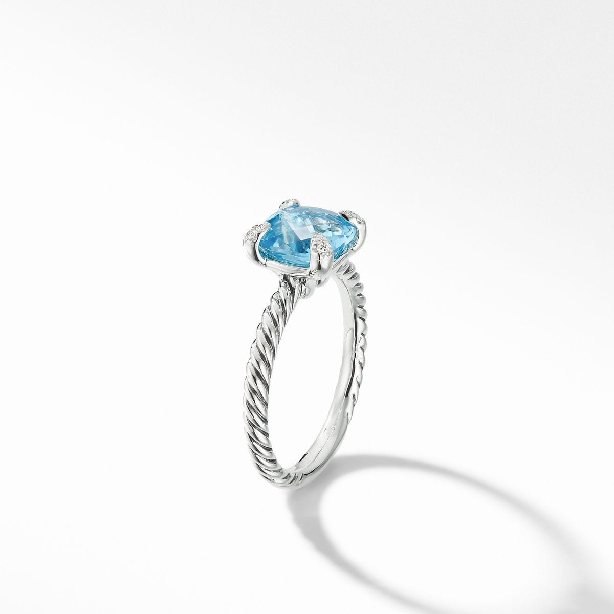 Chatelaine® Ring with Blue Topaz and Diamonds