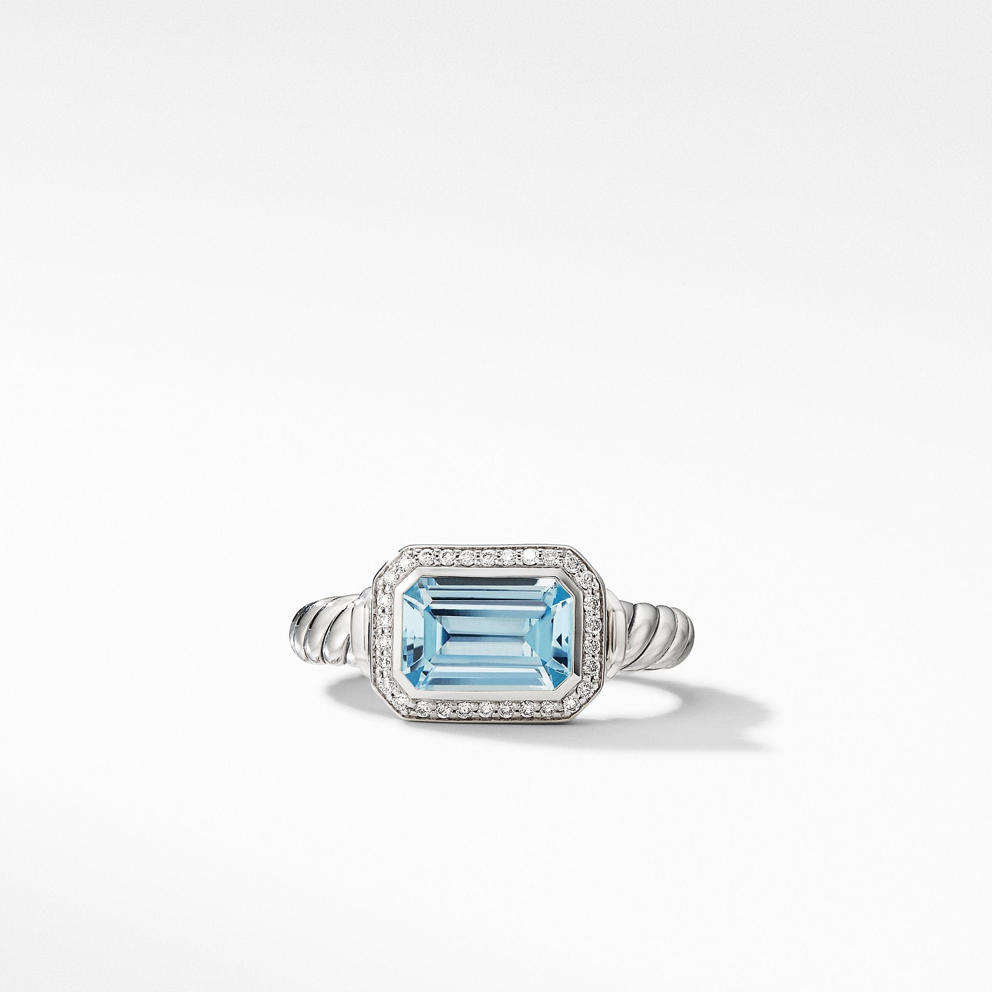 Novella Ring with Blue Topaz and Pavé Diamonds