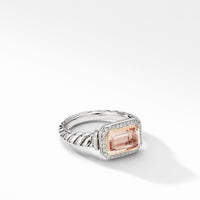 Novella Ring with Morganite, Pavé Diamonds and 18K Rose Gold