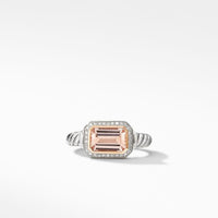 Novella Ring with Morganite, Pavé Diamonds and 18K Rose Gold