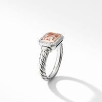 Novella Ring with Morganite, Pavé Diamonds and 18K Rose Gold