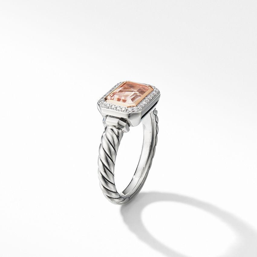 Novella Ring with Morganite, Pavé Diamonds and 18K Rose Gold