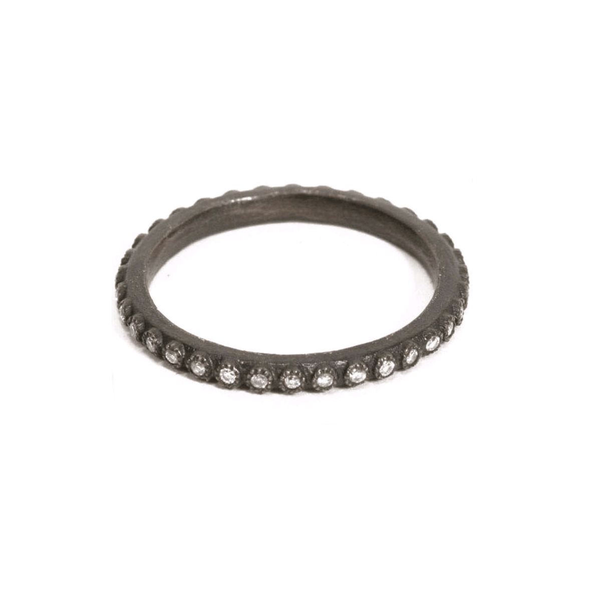Armenta Sterling Silver Stackable Diamond Band