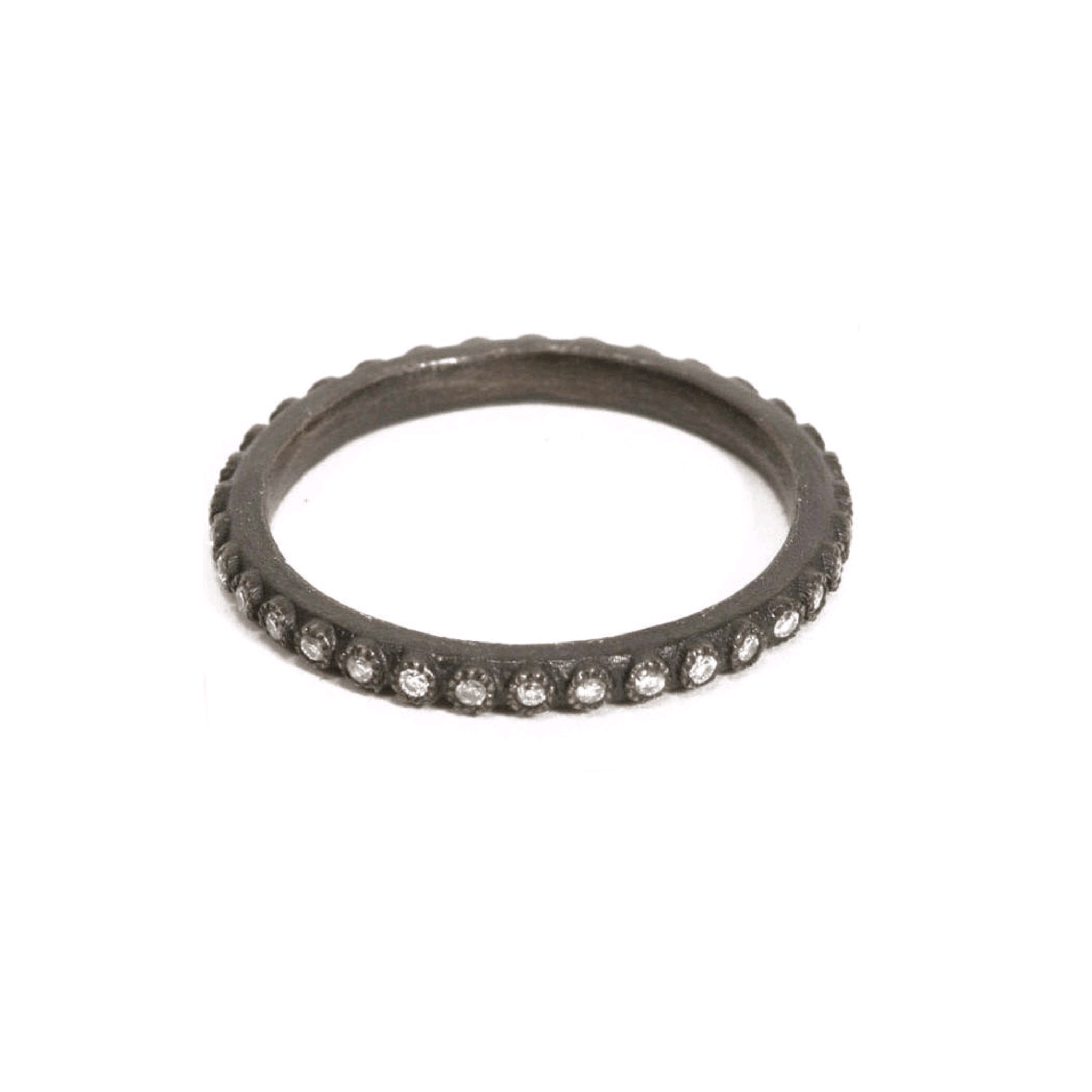 Armenta Sterling Silver Stackable Diamond Band