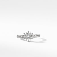 Petite Starburst Station Ring with Pavé Diamonds