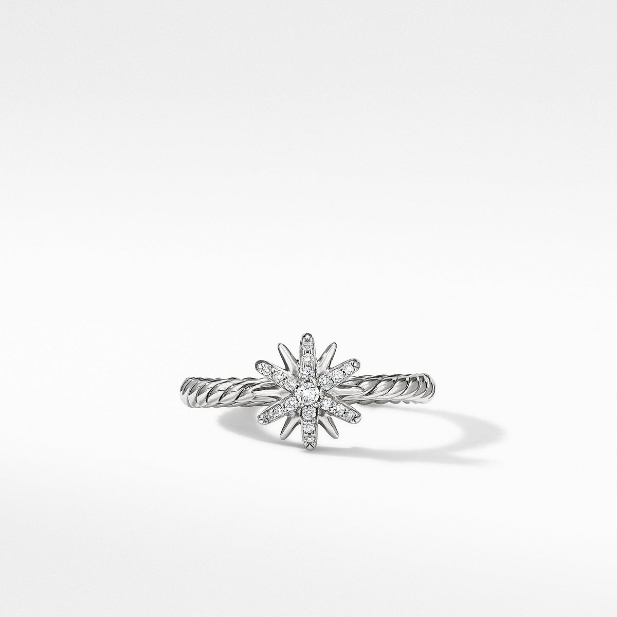 Petite Starburst Station Ring with Pavé Diamonds