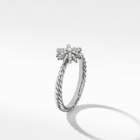 Petite Starburst Station Ring with Pavé Diamonds