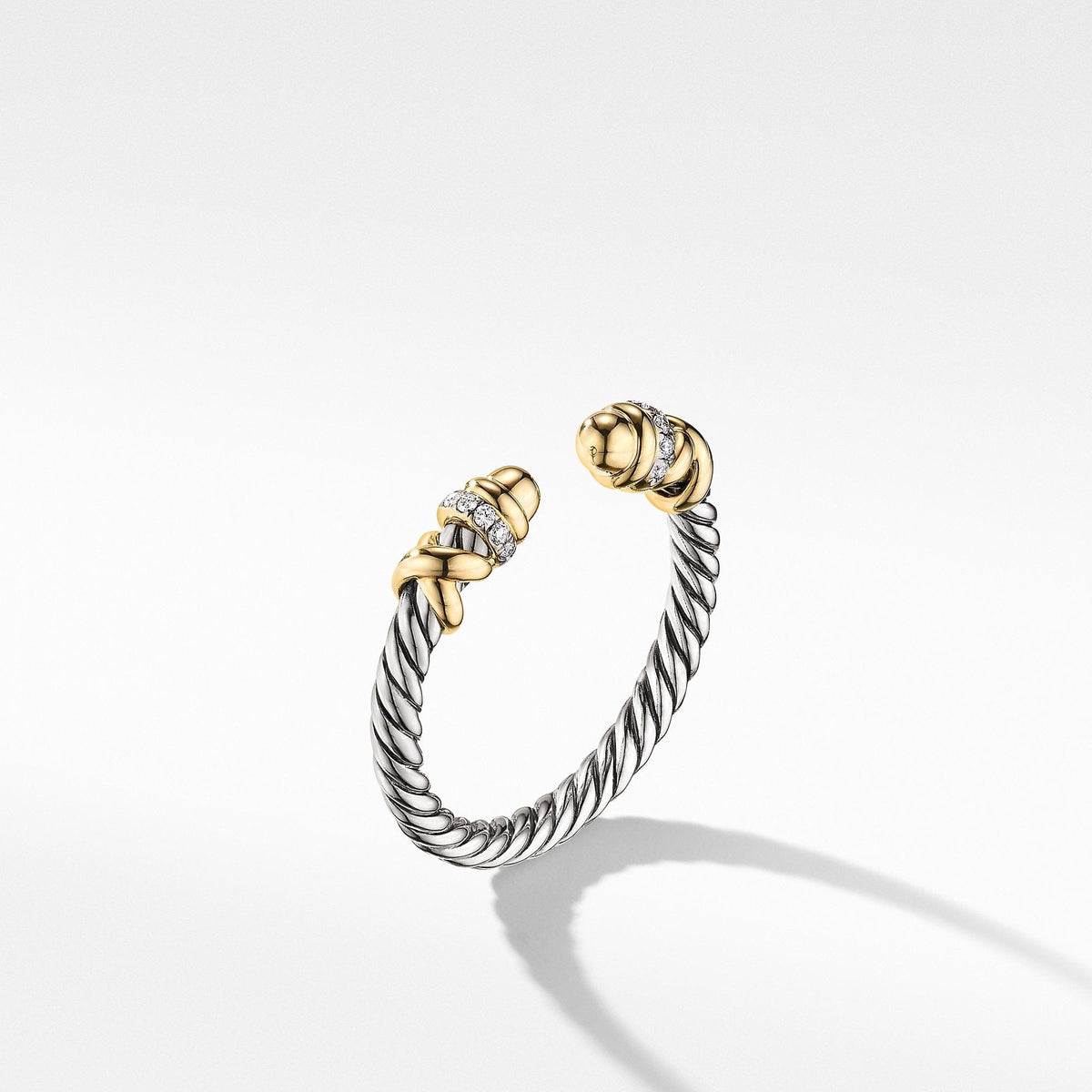 Petite Helena Open Ring with 18K Yellow Gold Domes and Diamonds