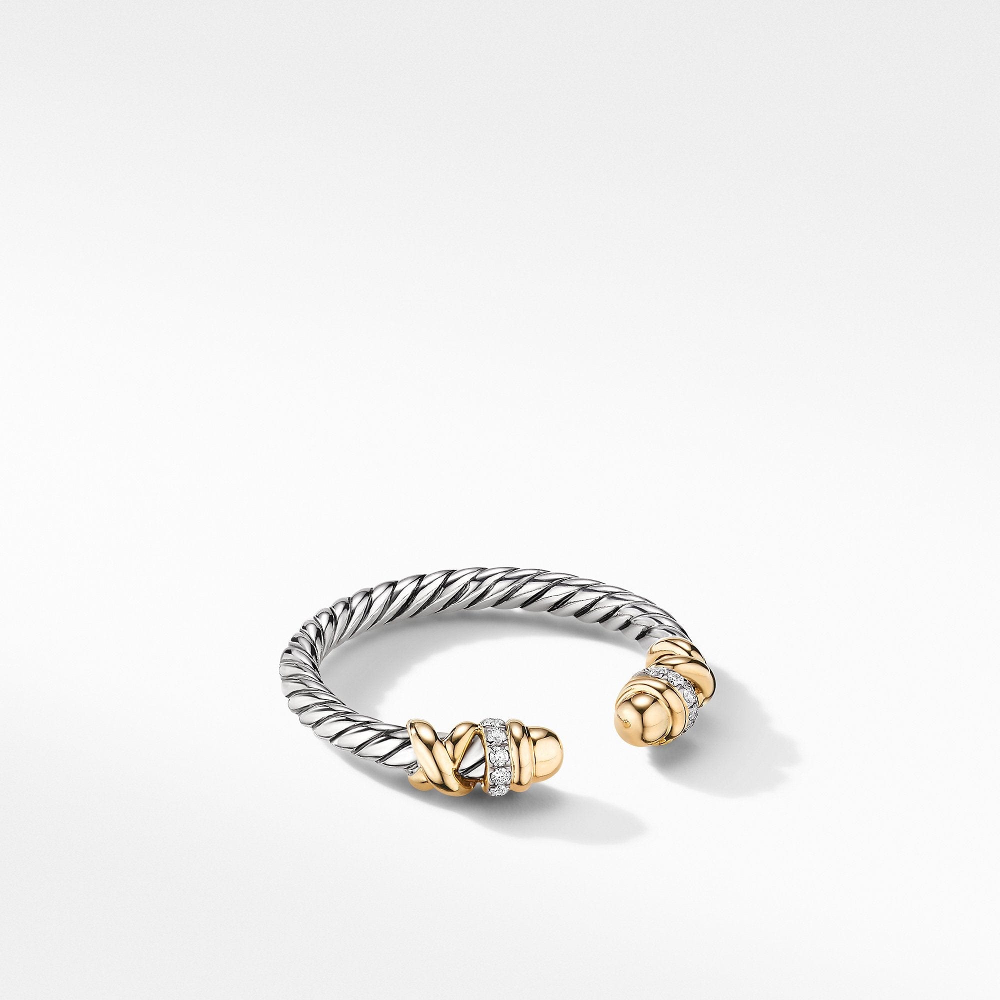 Petite Helena Open Ring with 18K Yellow Gold Domes and Diamonds