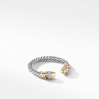 Petite Helena Open Ring with 18K Yellow Gold Domes and Diamonds