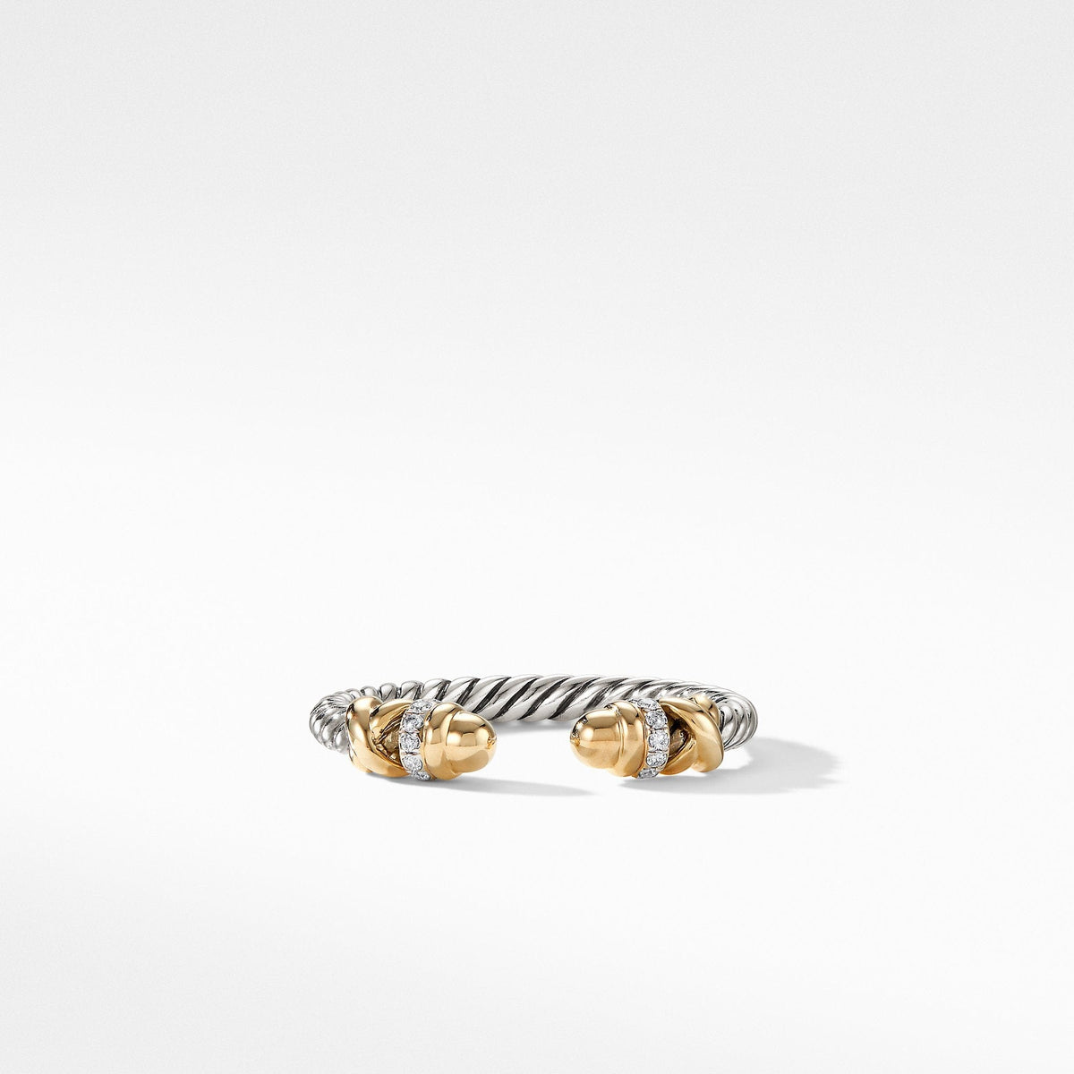 Petite Helena Open Ring with 18K Yellow Gold Domes and Diamonds