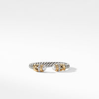 Petite Helena Open Ring with Pearls, 18K Yellow Gold and Diamonds