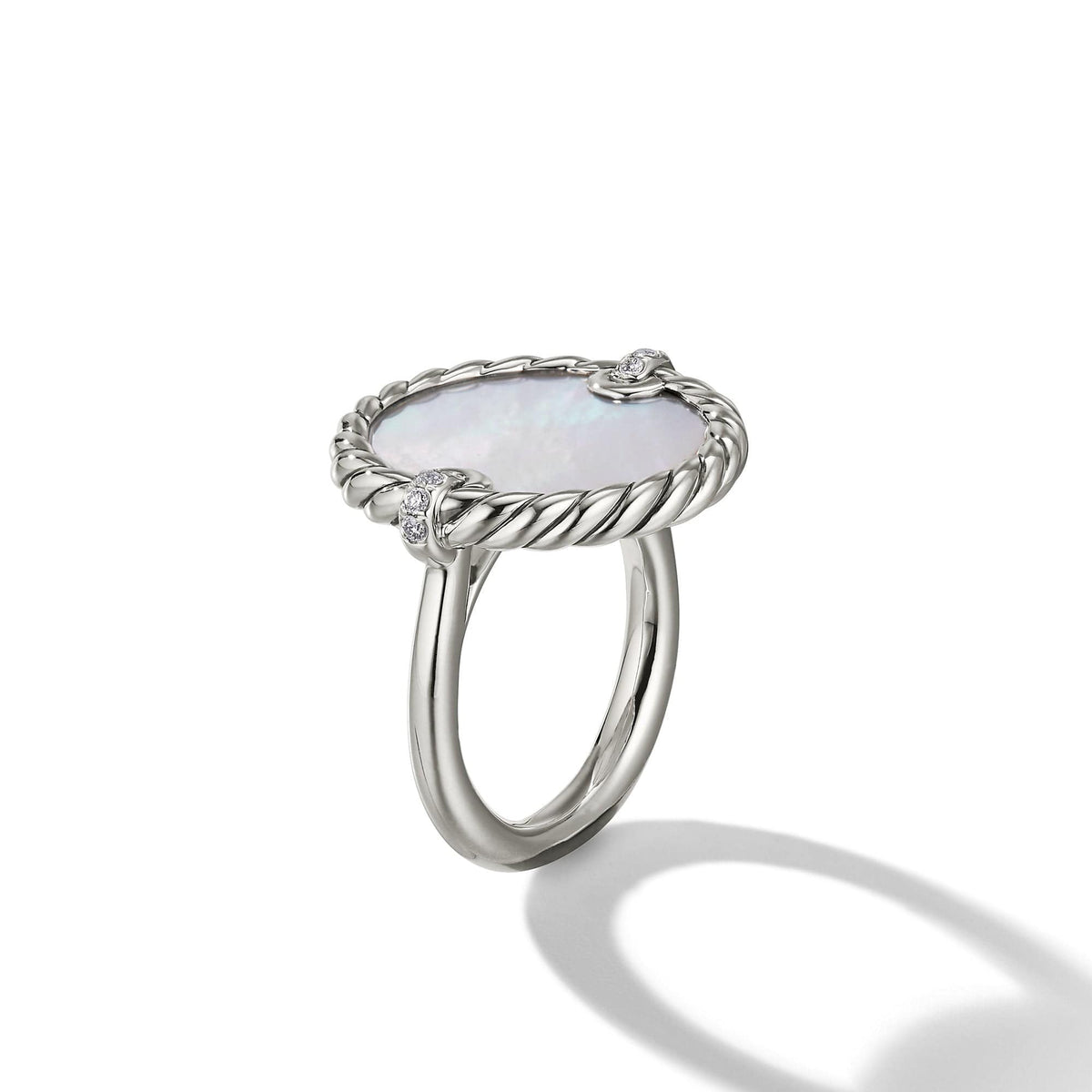 DY Elements Ring with Mother of Pearl and Pavé Diamonds