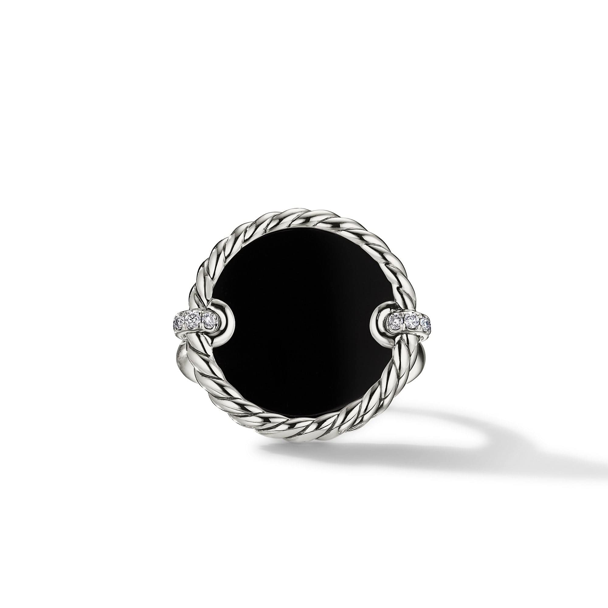 DY Elements Ring with Black Onyx and Pavé Diamonds