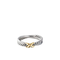 Petite X Ring with 18K Yellow Gold