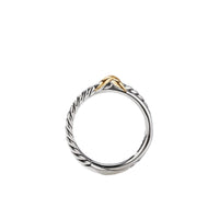 Petite X Ring with 18K Yellow Gold