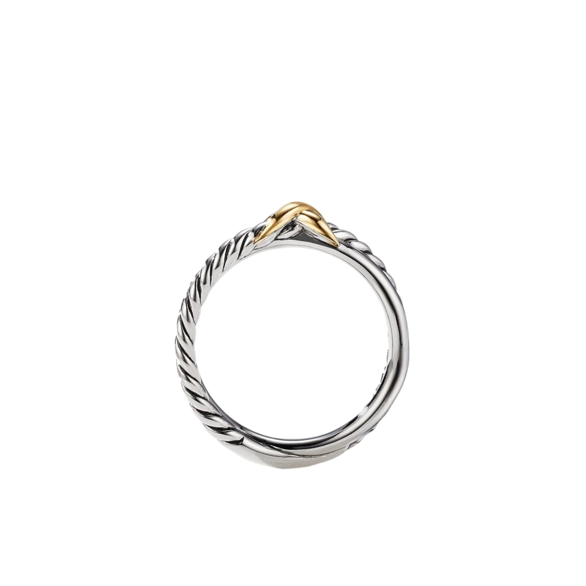 Petite X Ring with 18K Yellow Gold