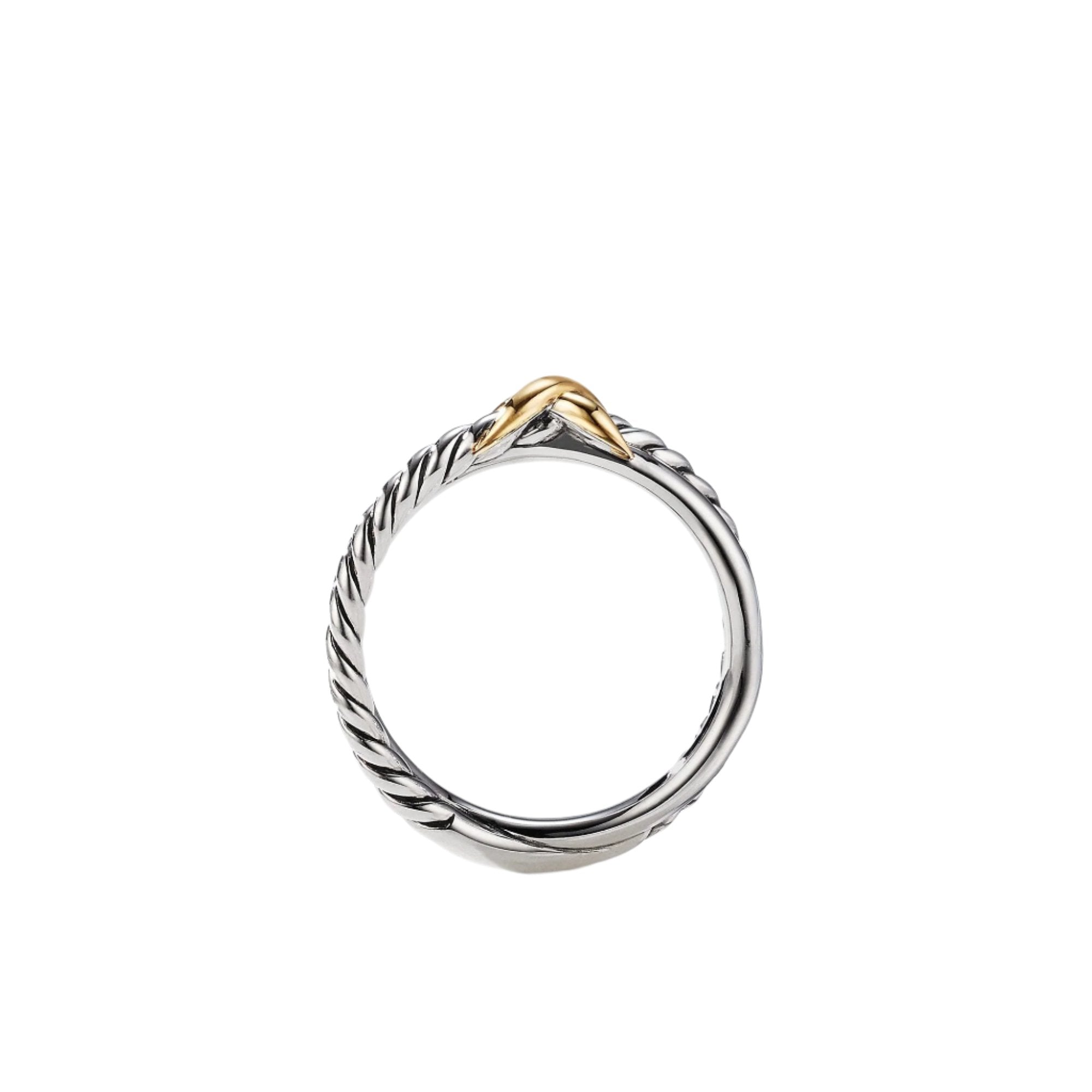 Petite X Ring with 18K Yellow Gold