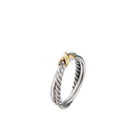Petite X Ring with 18K Yellow Gold