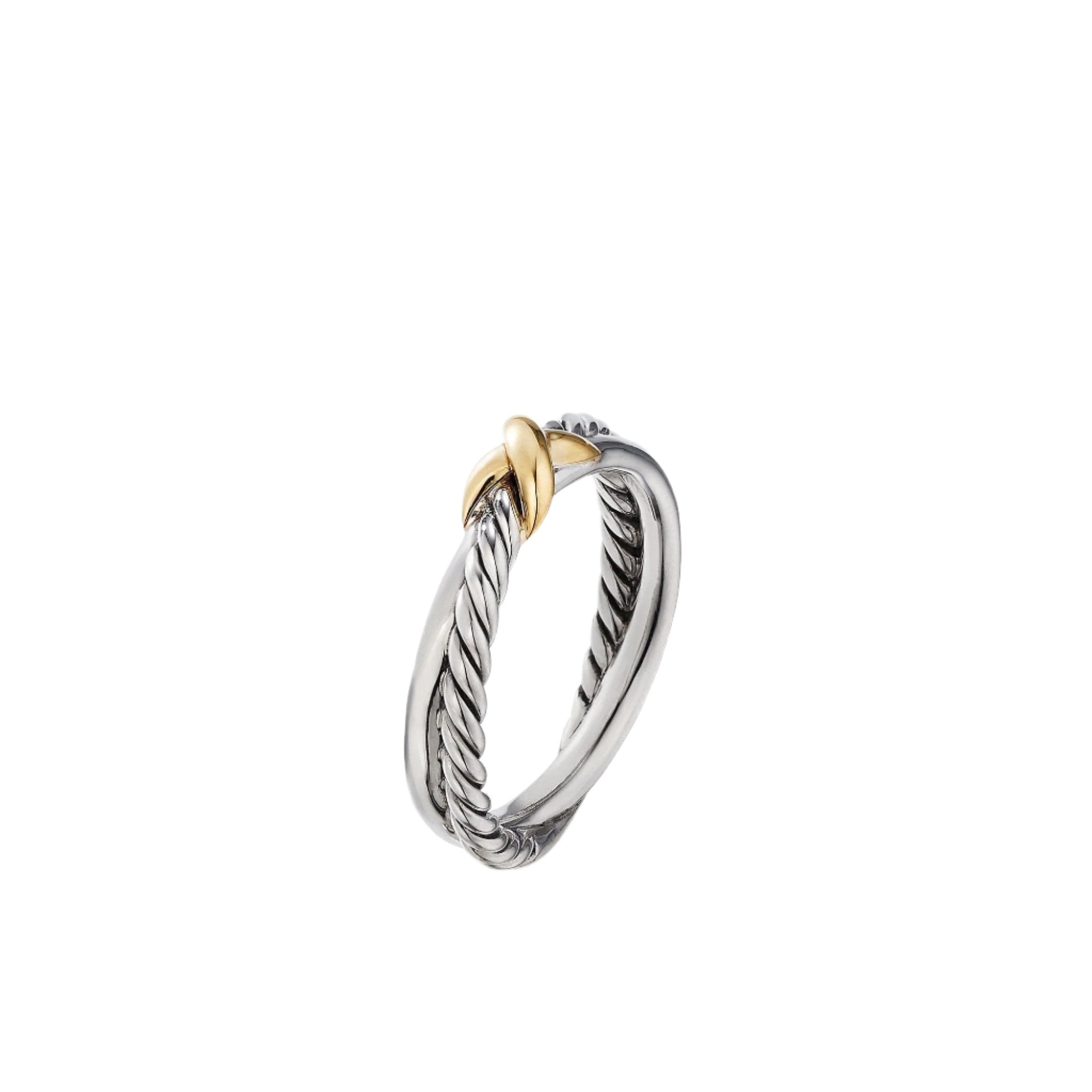 Petite X Ring with 18K Yellow Gold