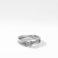 Petite X Ring with Pavé Diamonds