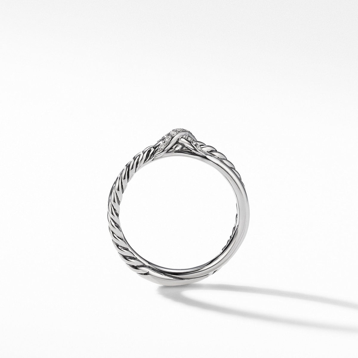 Petite X Ring with Pavé Diamonds