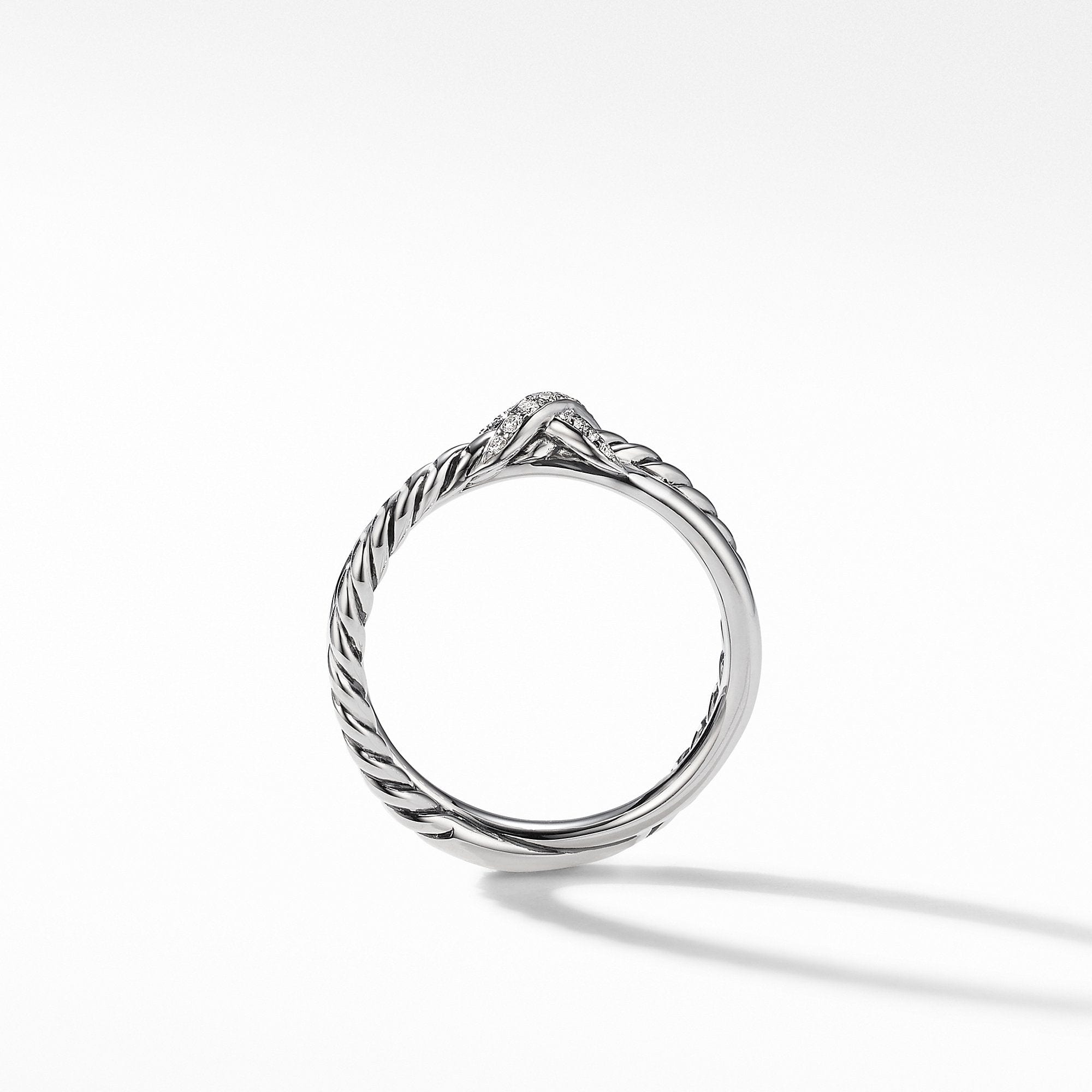 Petite X Ring with Pavé Diamonds