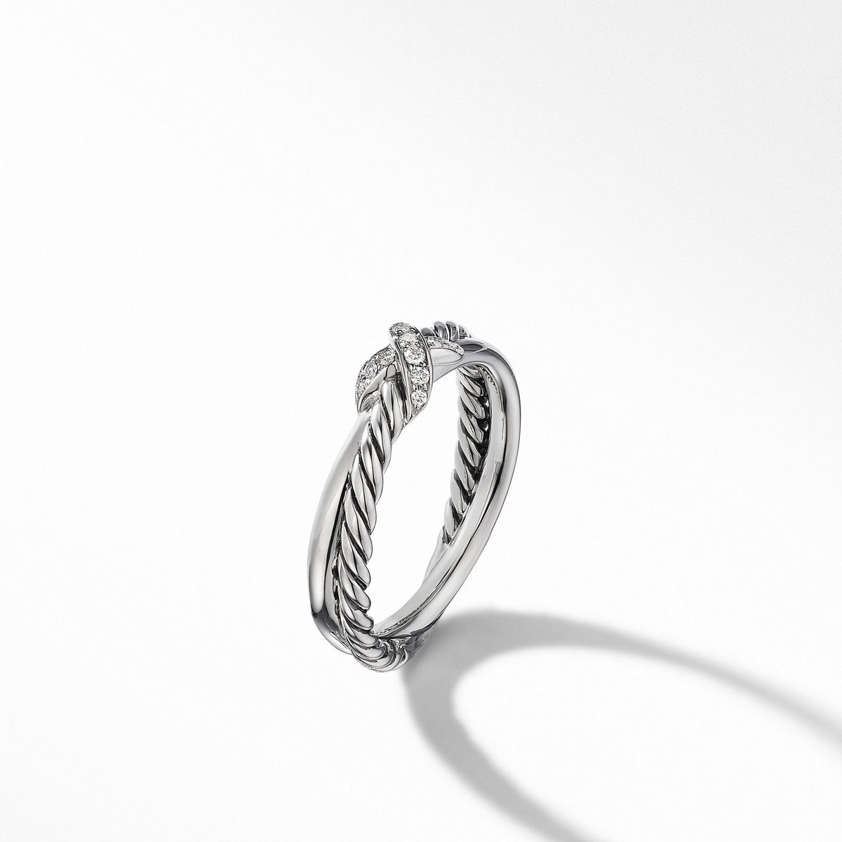 Petite X Ring with Pavé Diamonds