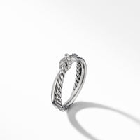 Petite X Ring with Pavé Diamonds