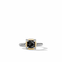 Petite Chatelaine® Ring with Black Onyx, 18K Yellow Gold Bezel and Pavé Diamonds