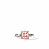 Petite Chatelaine® Ring with Morganite, 18K Rose Gold Bezel and Pavé Diamonds