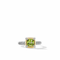 Petite Chatelaine® Ring with Peridot, 18K Yellow Gold Bezel and Pavé Diamonds