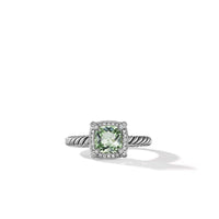 Petite Chatelaine® Pavé Bezel Ring with Prasiolite and Diamonds