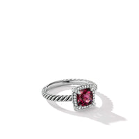 Petite Chatelaine® Pavé Bezel Ring with Rhodolite Garnet and Diamonds