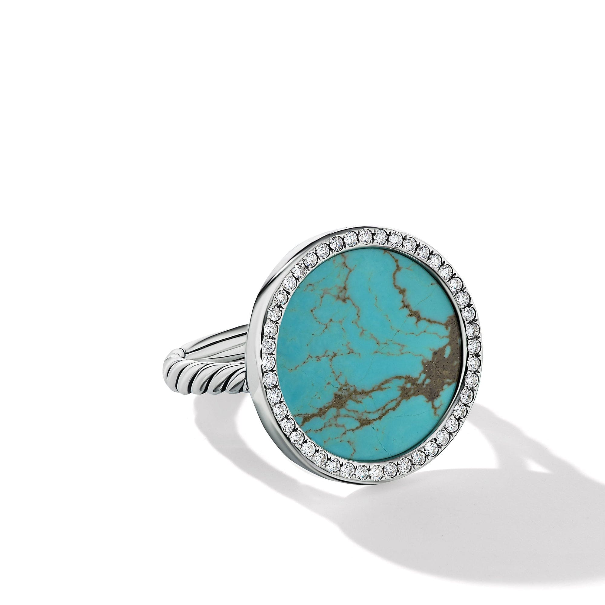 DY Elements Ring with Turquoise and Pavé Diamonds Sterling Silver, Long's Jewelers