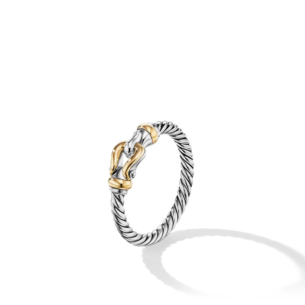 Petite Buckle Ring with 18K Yellow Gold